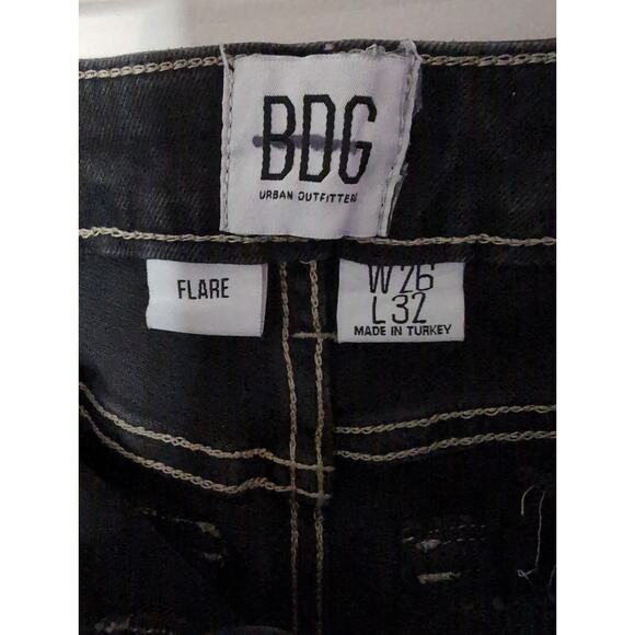 BDG Urban Outfitters trendy Y2k low rise black gray denim flare pants 26 - Picture 8 of 15